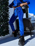 Two-piece, velvet suit "SPRING" - DARK BLUE